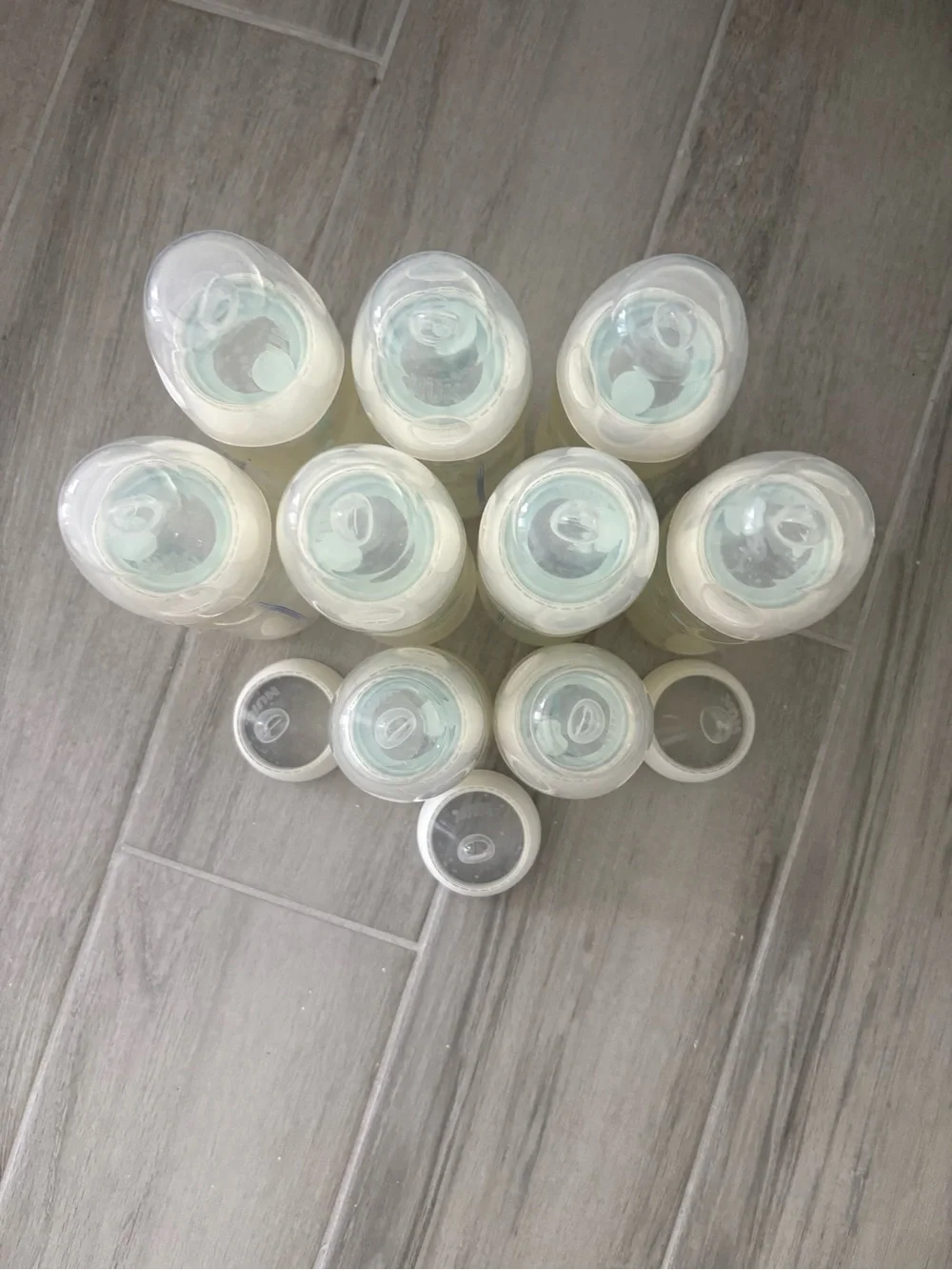 NUK Smooth Flow Anti Colic Wide Neck Baby Bottle Feeding Lot 9 Bottles 12pc Set